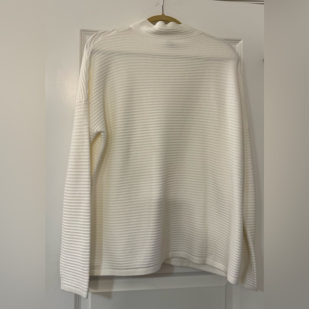 French Connection Cream Ribbed Turtleneck Sweater